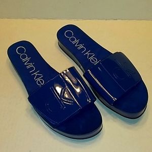 Calvin Klein slip on velcro sandals